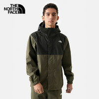 THE NORTH FACE 北面 沖鋒衣情侶戶外防水春季8AUN 灰褐綠/BQW M