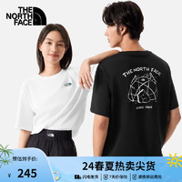 THE NORTH FACE 北面 短袖T恤男女同款小熊帳篷露營(yíng)寬松透氣休閑半袖24春夏|8CST FN4/雪峰白 3XL/190