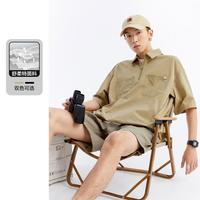 太平鳥(niǎo) 男裝夏季男士戶(hù)外舒柔特襯衫式短袖寬松男式Polo衫