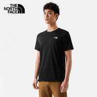 THE NORTH FACE 北面 棉T恤男款春夏戶外休閑圓領(lǐng)柔軟舒適短袖7WCJ JK3/黑色