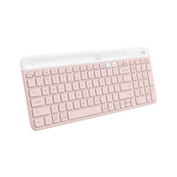 羅技 logitech K580無線藍(lán)牙雙模鍵盤辦公超薄輕音鍵盤Mac ipad手機(jī)平板鍵盤 K580茱萸粉-超薄鍵盤