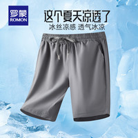 羅蒙 冰絲運(yùn)動(dòng)短褲 男士夏季五分褲  灰色