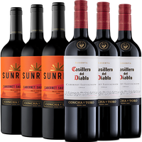紅魔鬼 珍藏赤霞珠+干露旭日紅酒750ml*6瓶