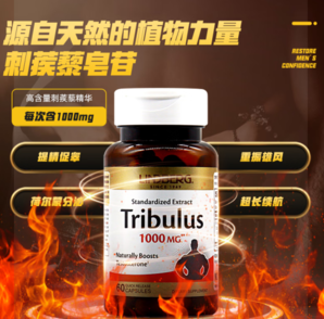 美國進口！ LINDBERG 利得盈養(yǎng) 刺蒺藜皂甙膠囊60粒*2瓶