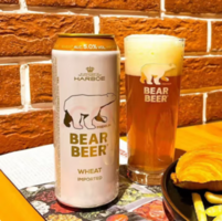 歷史低價！德國進口 Harboe 豪鉑熊 BearBeer 5°小麥白啤酒500mL*24聽