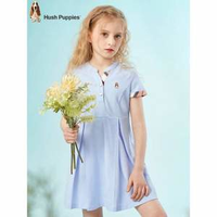 Hush Puppies  暇步士 女童純棉休閑短袖連衣裙（110-140碼）