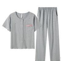 芬騰旗下！manza 瑪倫薩 女士玫瑰輕語純棉可外穿短袖家居服套裝