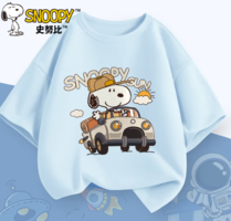 Snoopy 史努比 兒童夏季純棉短袖T恤（110~160碼） 