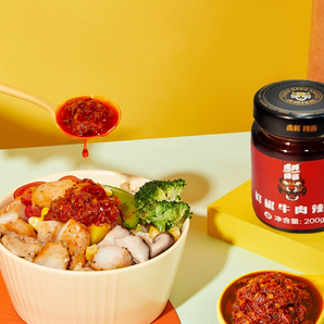 山東特產(chǎn)！ 虎邦 鮮椒牛肉辣醬200g 3.5元包郵