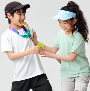 ASICS 亞瑟士 男女童吸濕速干涼感短袖T恤/短褲（110-170碼）