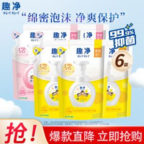 Lion 獅王 趣凈泡沫洗手液（補(bǔ)充裝）200ml*6袋
