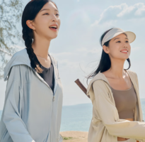 9倍透氣散熱！beneunder 蕉下 絞羅紗防曬黑膠帽檐 女士防曬衣AS10424