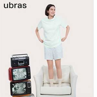5折好價！Ubras 水果滿印系列女士全棉短袖短褲家居服套裝（帶胸墊款） UN3541011