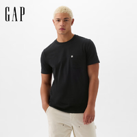 Gap 蓋璞 2025春季 純棉logo口袋常規(guī)短袖T恤 美版 857901