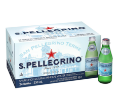 意大利進(jìn)口！S.PELLECRINO 圣培露 充氣天然礦泉水 玻璃瓶 250ml*24瓶