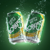0脂0卡！Robust 樂百氏 霸氣 無糖蘇打氣泡水 330mL*24罐*2件