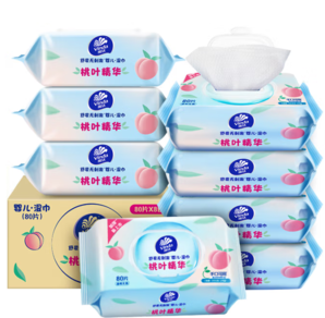 桃葉精華！Vinda 維達 桃葉親膚舒爽無刺激嬰兒手口濕巾 80片*8包
