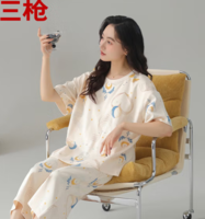 三槍 女士新疆純棉短袖七分褲家居服套裝