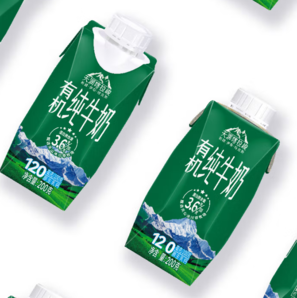 3.6g/100g乳蛋白！TERUN 天潤(rùn) 夢(mèng)幻蓋 喀拉峻雪山草原有機(jī)純牛奶 200g*12盒*2箱