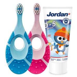 挪威百年牙刷品牌！Jordan 進口兒童訓練牙刷*2支