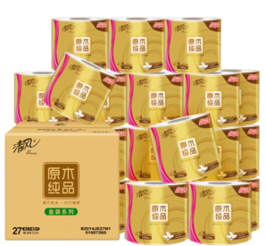 清風(fēng) 原木純品金裝系列 有芯卷紙 4層加厚140克*27卷
