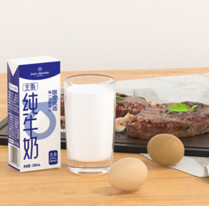1.53元/盒！One's Member 1號(hào)會(huì)員店 3.6g乳蛋白全脂純牛奶 200ml*30盒