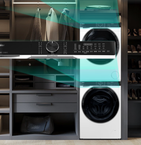 Haier 海爾 EG100BD579LW+EHGS100579W 云溪白超薄全嵌洗烘套裝10kg