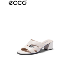 ECCO 愛(ài)步 Elevate 塑雅方頭系列 女士羊皮革方頭粗跟高跟涼鞋 213333