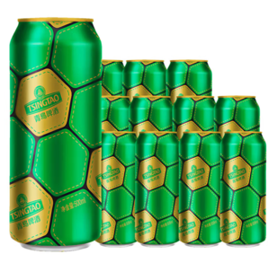 折合2.66元/罐！贈千禧臨門500ml*6罐！ TSINGTAO青島啤酒 經(jīng)典10度 足球罐500mL*12聽*2件