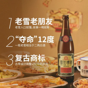 雪花啤酒 沈陽經(jīng)典 老雪花 640mL*12瓶