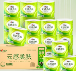 心相印 云感柔膚系列 立體壓花有芯卷紙 4層120克*24卷