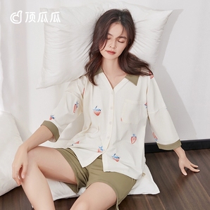 純棉舒適透氣！頂瓜瓜 夏款甜美多巴胺女士家居服套裝 多款