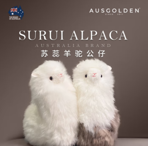 100%澳洲羊毛皮！AUSGOLDENMIX 100%澳洲進口羊毛 羊駝公仔 高36cm