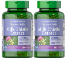 解酒/熬夜護肝！Puritan's Pride 普麗普萊 奶薊提取物軟膠囊1000mg*180粒*2瓶裝