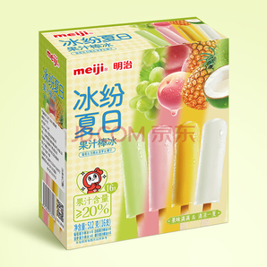 PLUS會(huì)員！meiji 明治 果汁棒冰 葡萄白桃菠蘿椰子 32g*16支