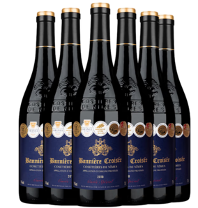 法國原瓶進口！Banniere Croisee 十字軍旗 AOP級窖藏干紅葡萄酒750mL*6瓶 整箱