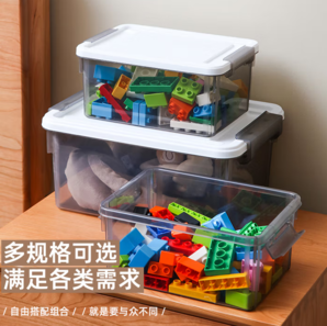 10.97元/個(gè)！Citylong 禧天龍 X-6318 帶蓋透明收納箱7L （31.5×23×14.5cm） 3個(gè)裝