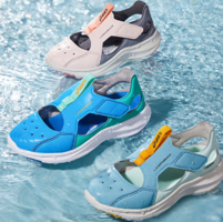 輕量出行！ASICS 亞瑟士 LAZERBEAM M-SD 男女童透氣沙灘運(yùn)動涼鞋（27~39碼）多色