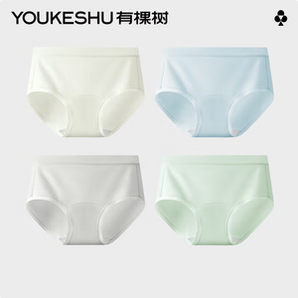 YOUKESHU 有棵樹(shù) 女士A類嬰兒棉7A抗菌內(nèi)褲4條裝