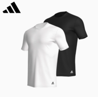 可打底可外穿！￥64.5/件！adidas 阿迪達(dá)斯 男士寬松純棉家居短袖T恤2件裝 4A1M04