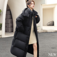 326g充絨！YAYA 鴨鴨 女士90鴨絨過(guò)膝長(zhǎng)款加厚極寒連帽羽絨服YE2B625171H