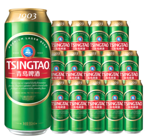 贈福禧500mL*8罐！青島啤酒 經(jīng)典1903系列 10度啤酒大罐550mL*15罐*2件 