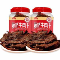 浙江老字號，藤橋牌 大片原切牛肉干 五香味 500g（250g*2桶）