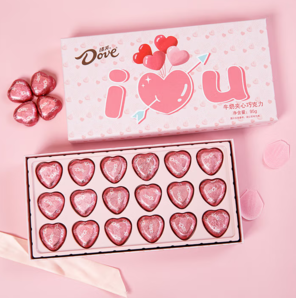 七夕好禮！Dove 德芙 I心U 牛奶夾心巧克力禮盒 18粒裝