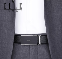 ELLE旗下男裝品牌！ELLE HOMME 男士頭層牛皮自動扣皮帶禮盒裝 902081