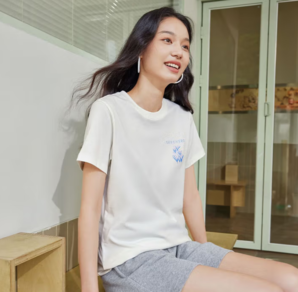 甄選100%純棉面料！Skechers 斯凱奇 女士花卉系列純棉短袖T恤 L224W098