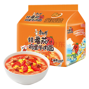 折0.94元/袋！康師傅 經(jīng)典番茄雞蛋牛肉面 115g*5袋