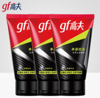 深度控油，改善油光！gf 高夫 男士?jī)粼纯赜腿ズ陬^潔面膏80g*3