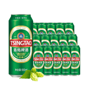贈(zèng)純干330ml*6瓶！青島啤酒 經(jīng)典1903系列 10度啤酒大罐550mL*15罐