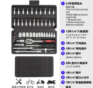 配備齊全！友福 UF-008 46件加強(qiáng)型汽修組套